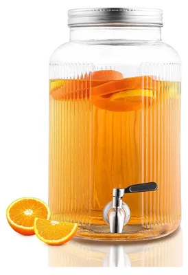 Produktbild von Glas-Getränkespender mit Zapfhahn 5,5 l für Eistee und Limonade