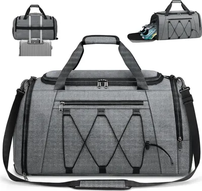 Image de NUBILY Sac de sport Homme Femme 55L Grand étanche Gris