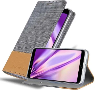 Produktbild von Cadorabo Hülle für BQ Aquaris C Schutzhülle in Grau Handy Hülle Etui Book Case Cover