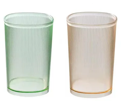 Produktbild von Unzerbrechlicher Becher Zahnbürstenhalter transparent wiederverwendbar 2 Stück