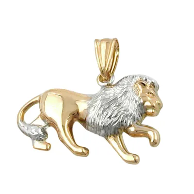 Produktbild von Anhänger 23x15mm Löwe bicolor rhodiniert 9Kt GOLD bicolor 23x15mm