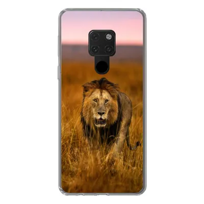Produktbild von MuchoWow® Handyhülle Schutzhülle Hülle für Huawei P40 Lite Löwe - Savanne - Gras Silikon Softcase Handy Hülle - Handy