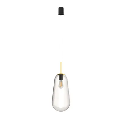 Zdjęcie produktu dla Żyrandol PEAR czarno-przezroczysty-złoty 1xE27x40W szkło wym:195x22x22cm IP20 Nowodvorski Lighting