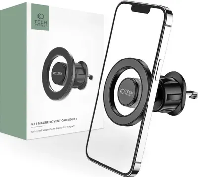 Imagen del producto de Soporte para teléfono de coche Tech-Protect N51, compatible con MagSafe, para rejilla de ventilación
