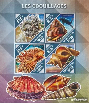 Produktbild von Briefmarken Niger 2015 Mi 3867-3870 Kleinbogen (kompl. Ausg.) postfrisch Muscheln
