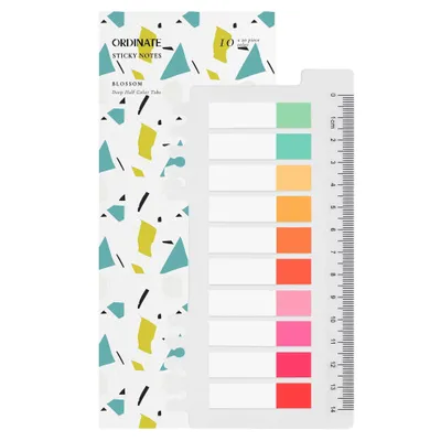 Produktbild von Ordinate-Blossom Half | Ordinate 200 Stück Sticky Notes | Transparent Haftnotizen zum Markieren | Haftstreifen | Ästhetischer Haftnotizzettel