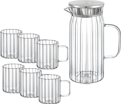 Image de Carafe Wilmax avec 6 verres, ensemble WL-888219/A-888616/A6