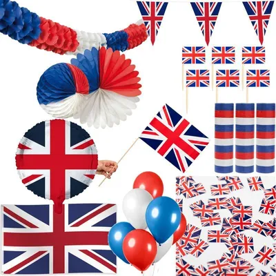 Produktbild von England Großbritanien Party Deko Set 249 tlg. Partyset Partydeko Union Jack