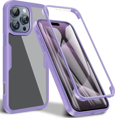 Produktbild von Schutzhülle für iPhone 16 Pro, Eingebautem Displayschutz 360 Grad Komplettschutz Handyhülle Lila