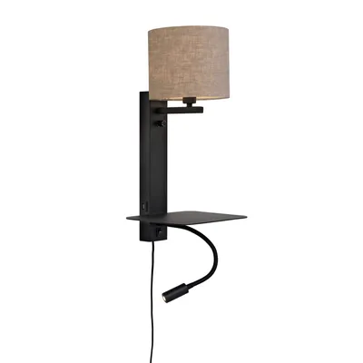Produktbild von it's about RoMi - Wandlampe Florence - Taupe/Schwarz - 24x22x52cm