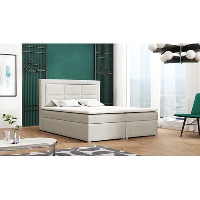 Obrázok produktu pre Boxspringová manželská posteľ s úložným priestorom 180x200 PALIGEN 1 - krémová + topper ZDARMA