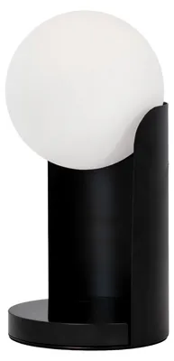 Produktbild von Tischlampe aus weißem Glas und schwarzem Stahl 8091