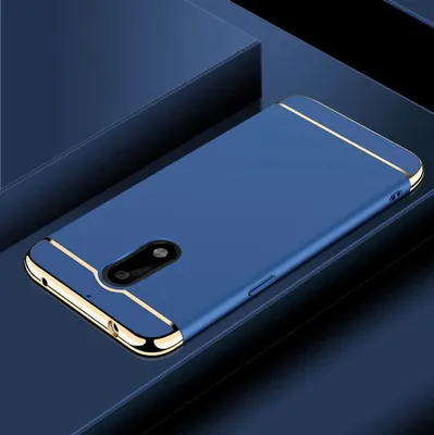 Produktbild von Handy Hülle Schutz Case für Nokia 6 Bumper 3 in 1 Cover Chrom Etui Schale Blau
