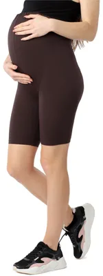 Image de Leggings de grossesse courts pour femmes Be Mammy en Coton BE20-285 (marron, S)