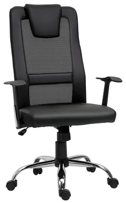 Immagine prodotto di Sedia da ufficio - Modello 921-141BK - Ergonomica - Regolabile in altezza - Girevole - Rivestita in ecopelle - Con braccioli - Colore nero