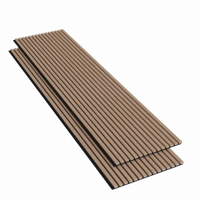 Produktbild von AICA Akustikpaneele Wandverkleidungen 3D-Wandpaneele aus MDF 2er-Set Maße: 240 × 60 cm Farben:Dunkle Eiche