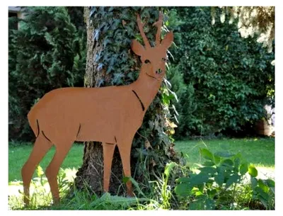 Produktbild von Stehender Rehbock aus Edelrost, 66,5 cm hoch