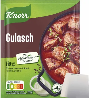 Produktbild von Knorr Fix Gulasch (49g Packung) + usy Block
