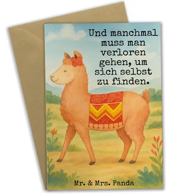 Produktbild von Mr. & Mrs. Panda Grußkarte Alpaka Stolz Design - Weiß - Geschenk, Lama, weihnachtskarten, glückwunschkarten, osterkarten, hochzeitskarten, einladungskarten