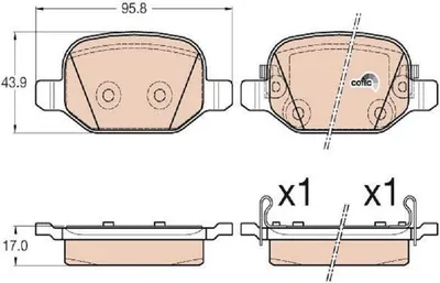 Produktbild von TRW Bremsbeläge Satz Hinten für FIAT 500L (351, 352) GDB2002