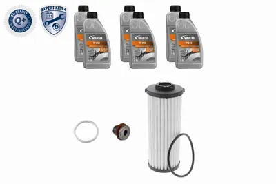 Produktbild von VAICO Ölwechselkit für Automatikgetriebe Satz für Doppelkupplungs 7 Gang 6L für VW Golf VII Schrägheck (5G1, BQ1, BE1, BE2) 0GC DQ381