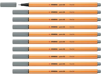 Produktbild von STABILO Fineliner - point 88 - 10er Pack - mittelgrau