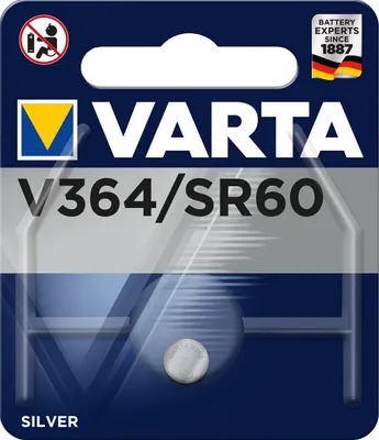 Produktbild von Varta 1x 1.55V V 364, Silberoxid, Button/coin, 1.55 V, 2.15 mm, 6.8 mm, 0.33 g