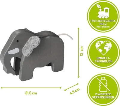 Produktbild von EverEarth Bamboo Elefant, 2 Jahr(e), Afrika, Grau, Bambus