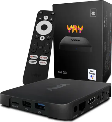 Immagine prodotto di VU+ YAY GO Android TV 4K UHD Streaming Box, Android TV 14, Chromecast integrato, Google