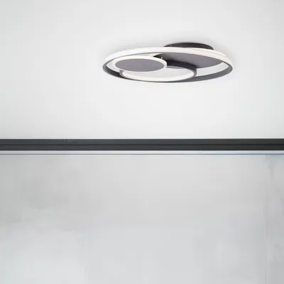 Produktbild von LED Deckenlampe, Ø 50 cm, 5200 lm, dimmbar, CCT, Metall, anthrazit