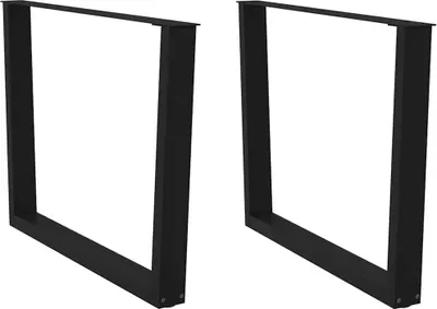 Produktbild von Esstisch Beine V-Form 2 Stück Schwarz 100x(72-73,3) cm Stahl
