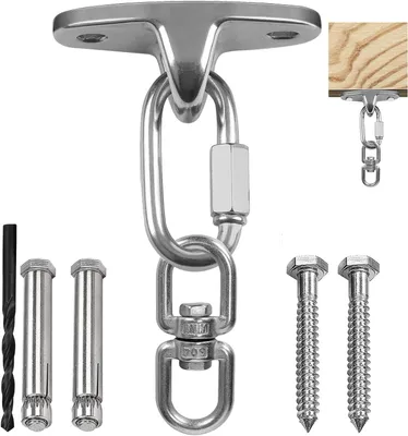 Produktbild von Deckenhaken 360 Grad drehbar, Tragkraft 453 kg, Edelstahl, für Schaukel