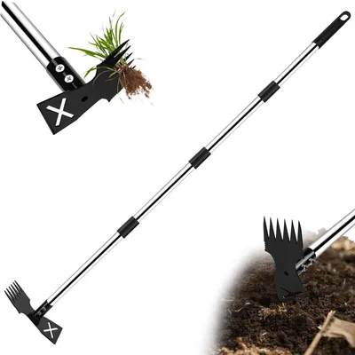 Produktbild von Unkrautentferner Unkrautstecher Unkrauthacke - 150 cm - Langer Stiel - 2-in-1 Unkrauthacke und Gartenhacke
