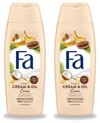 Obrázek produktu pro 2 kusy sprchového krému Fa Cream & Oil Cacao s kakaovým máslem a kokosovým olejem, objem 250 ml - výhodná balení
