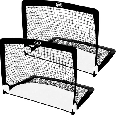 Produktbild von AXI Pop Up Kickz Fußballtor Faltbar 2er-Set für den Garten | Fussball Tornetz aus Fiberglas mit Tragetasche | Fußball Tor für Kinder & Erwachsene |