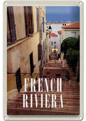 Produktbild von Blechschild Reise 20x30cm French Riviera Architektur
