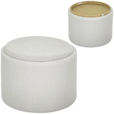 Image de HOMCOM : Tabouret de rangement avec couvercle, aspect corde, 56 x 56 x 42 cm