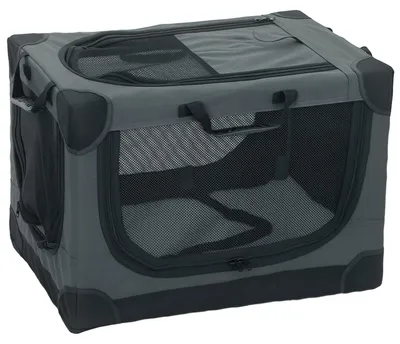 Imagen del producto de Jaula plegable para perros con cojín | Color: Verde militar | Dimensiones: 42 x 60 x 43 cm