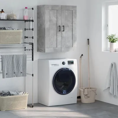 Produktbild von The Living Store Wandschrank Betongrau 69,5x34x90 cm Holzwerkstoff