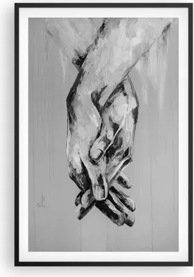 Produktbild von Gerahmtes Poster - Schwarzer Rahmen - Handschriftlich Hände Schwarzweiß - 61x91,5 cm - Wand Bild - Wanddeko - Wandbilder - Kunstposter - Wandposter - Bilderrahmen - Bilder - Kunstdruck P2BPA61x91-4566