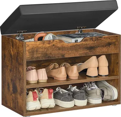 Produktbild von Schuhbank mit Stauraum, Flur, Vintagebraun, 30 x 60 x 44 cm