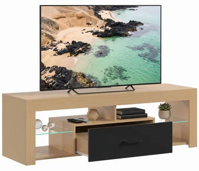 Produktbild von HOMCOM TV Schrank Lowboard mit verstellbaren Glasböden für Fernseher bis 65 Zoll