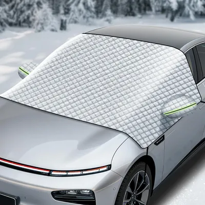 Produktbild von Frontscheibenabdeckung, Windschutzscheibenabdeckung, Autoabdeckung Winter, Scheibenabdeckung, mit Spiegelabdeckungen, gegen Schnee, EIS, Frost, Sonne, UV, Universalgröße für alle SUV, Auto