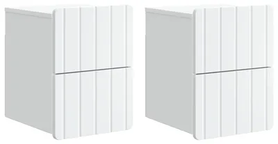 Image de Cabinet de chevet mural 2 pcs Blanc 33 x 34,5 x 43 cm