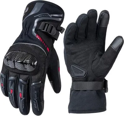 Produktbild von Motorhandschuhe – Schwarz – Größe L – Wasserdichte und winddichte Thermohandschuhe – Für Damen und Herren