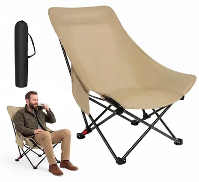 Productafbeelding van Opvouwbare Campingstoel met Hoge Rugleuning, 150 kg
