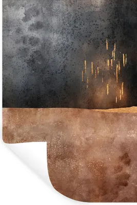 Produktbild von MuchoWow® Wandtattoo Wandsticker Wandaufkleber Abstrakt - Gold - Design 60x90 cm Selbstklebend und Repositionierbar - Sticker - Dekorfolie