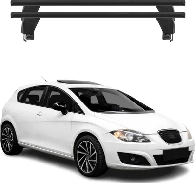 Image de Menabo Barres de toit Transversales pour Seat Leon II 2009-2013 Noir ABE 2x