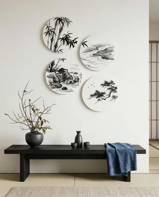 Obrázok produktu pre Wallity, elegantná nástenná dekorácia (4 kusy) z MDF, 40 x 40 cm, 100% MDF
