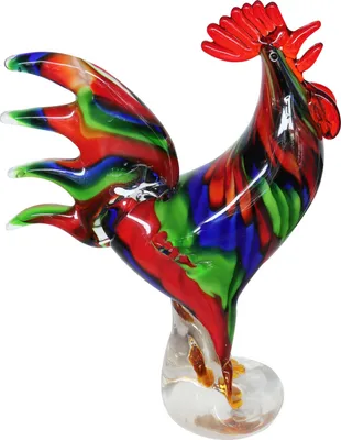 Produktbild von Glasfigur Figur Hahn Glas im Murano Antik Stil 28cm